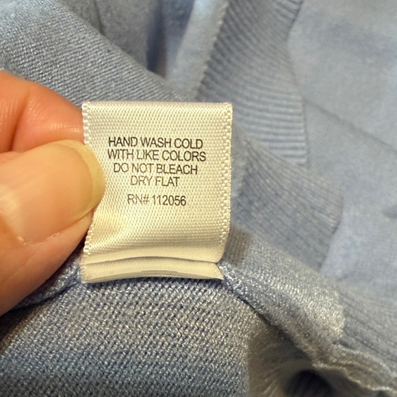 ZENANA Soft Blue V-Neck Pullover Sweater - Picture 7 of 7